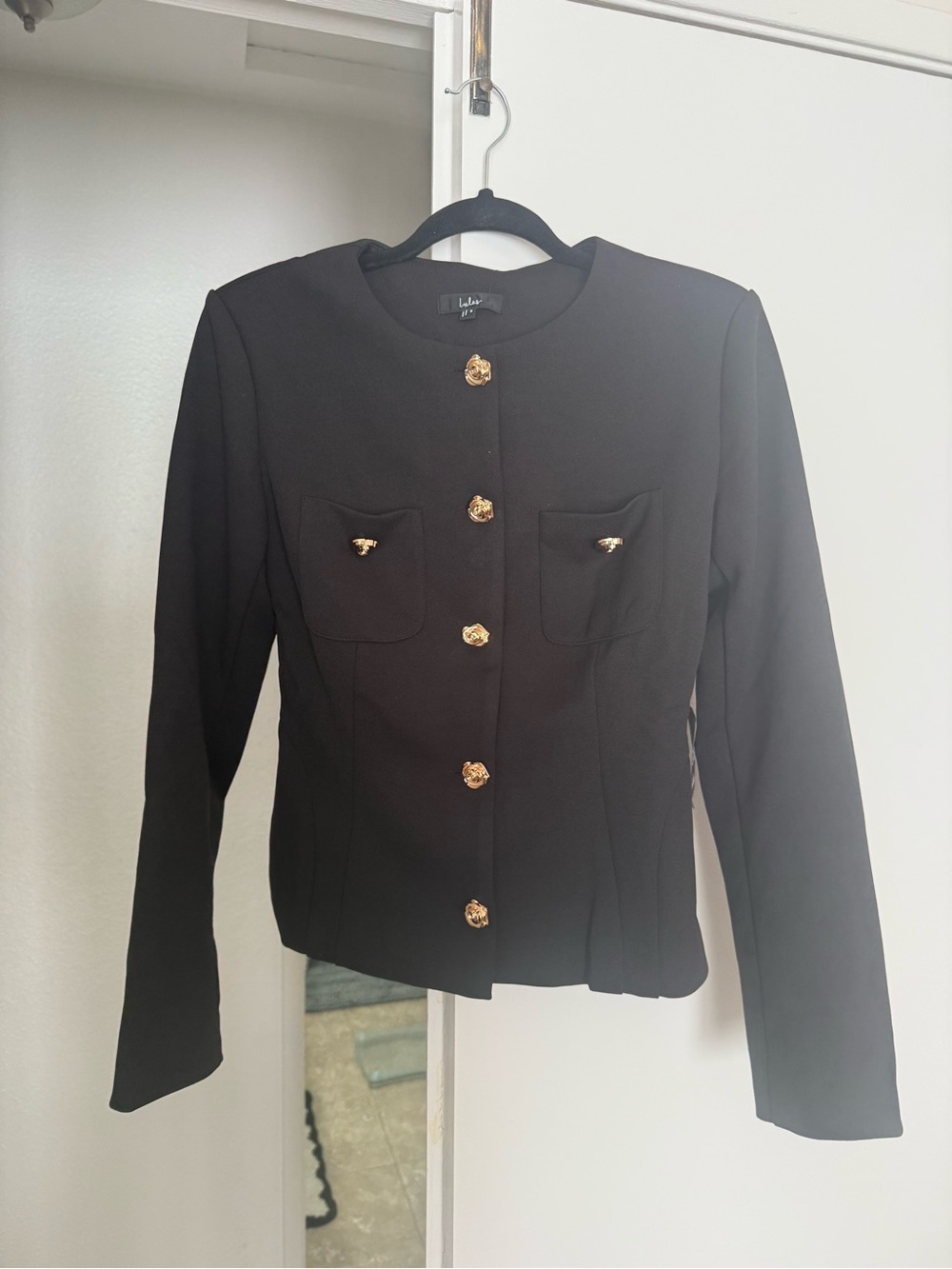 Lulus Black Jacket gold buttons nwt small